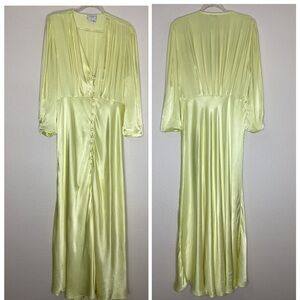 Ghost London Satiny Midi Dress Butter Yellow Sm